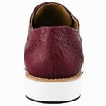 thumbnail image 6 of LIBERTYZENO Mens Casual Shoes Textile And Lizard Print Leather Lace-Up Oxford Casual Shoes For Mens Gutta Burgundy 10.5, 6 of 7