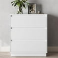 thumbnail image 6 of RoyalCraft Wide Nightstand Set of 3, White Nightstand for Bedroom, Large End Table with 3 Drawers, Bedside Table for Home and Office, 6 of 14
