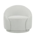 thumbnail image 6 of DREAMSIDEA Swivel Barrel Accent Chair, Modern Upholstered Living Room Chair 360°Round Club Armchair-White, 6 of 6
