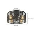 thumbnail image 3 of Black 60W Ceiling Fan with Light Pendant Lamp 3-Speed Bedroom Remote Farmhouse Metal Caged, 3 of 19