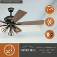 thumbnail image 4 of Vaxcel Clybourn Farmhouse Industrial 52 inch Bronze Ceiling Fan with Wire Cage LED Light Kit, 4 of 10