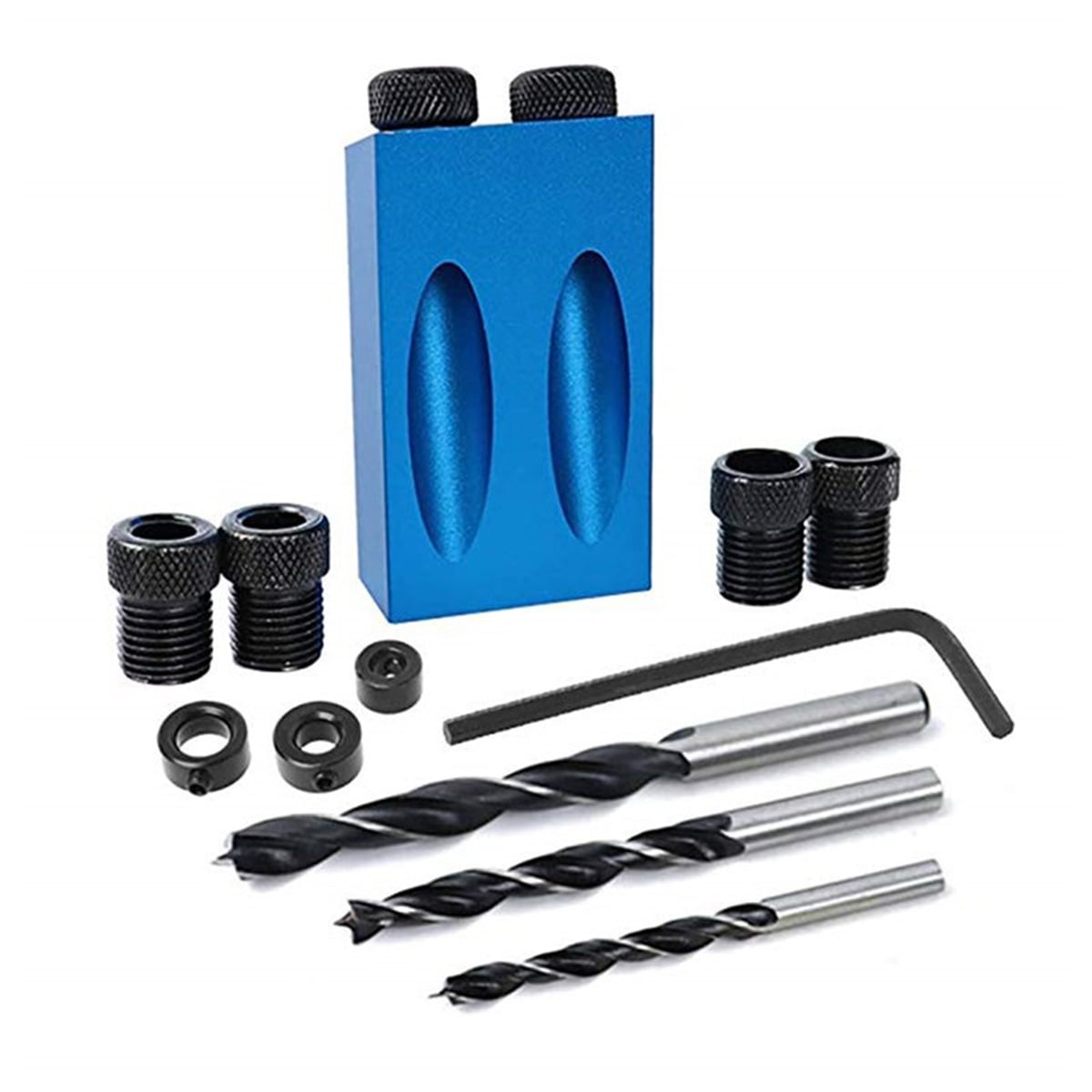 14pcs Pocket Hole Jig Kit Guide Oblique Drill Angle Hole Locator Woodworking