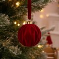 thumbnail image 3 of Red Christmas Ornaments,Christmas Tree Ornaments,Velvet Flocked Christmas Tree Ornaments,Shatterproof Plastic Hanging Balls Luxury Xmas Decor for Home Porch Party(Red-C 3.15*3.15*3.15in), 3 of 5