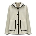 thumbnail image 1 of Ailaofu Women Wool Coat Peacoat Jacket Thick Loose Single-breasted Pea Coat Woolen Winter Overcoat, 1 of 4