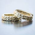 thumbnail image 2 of Men's Yellow Gold Plated Solid 925 Sterling Silver Diamond Cut Hoop Earrings, 2 of 5