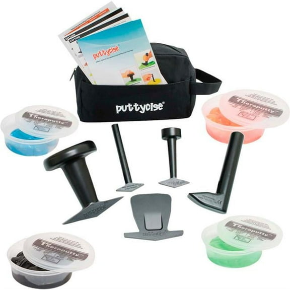 Puttycise TheraPutty Set with 5 Tools, 4 x 6 oz Putties, Hard - Multi Color