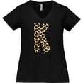 thumbnail image 3 of Inktastic Leopard Print Letter K Women's Plus Size V-Neck T-Shirt, 3 of 5