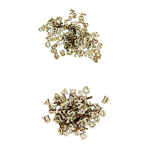 QccHieUs 200 Unfinished Wooden Letters Alphabet Wooden Embellishments for Kids Crafts