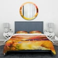 thumbnail image 2 of Designart 'Colorful Yellow Red Floral Background' Traditional Duvet Cover Set, 2 of 4