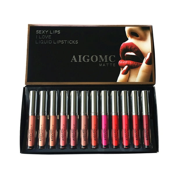 ZHAGHMIN Lip Stain Gloss Fashion Gloss 42Ml Lipstick Kit 12Pcs Liquid