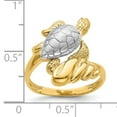 thumbnail image 3 of 14K W/ Rhodium Turtle Ring R843, 3 of 7