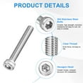thumbnail image 2 of Uxcell 40-Pack M2.5 x 16mm Hex Socket Head Cap Screws Bolts, 304 Stainless Steel Machine Bolt Full Thread Precision Fasteners, 2 of 7