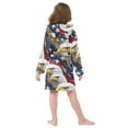 thumbnail image 4 of FORMRS Niños Bathrobe Unisex Hooded Robe Soft Plush Pajamas Sleepwear, Size 2-3T, American Eagle Pattern, 4 of 7