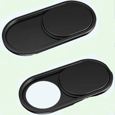 Ultra-Thin Metal Webcam Cover Slide for MacBook Pro, iMac, PC, iPhone - 2-Pack (Black)