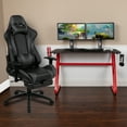 thumbnail image 2 of Flash Furniture Optis Red Gaming Desk with Cup Holder/Headphone Hook & Gray Reclining Gaming Chair with Footrest, 2 of 12