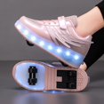 thumbnail image 6 of Kids Wheels Shoes with Lights Rechargeable Roller Skates Shoes Retractable Wheels Shoe LED Flashing Sneakers for Girls Boys Gift, 6 of 14