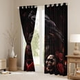 thumbnail image 3 of Manfei Gothic Skull Skeleton Curtains Pack of 2 (42x84 Each),Chic Flower Floral Curtains Blackout,Halloween Theme Bedroom Curtains,Super Cozy Room Decor, 3 of 6