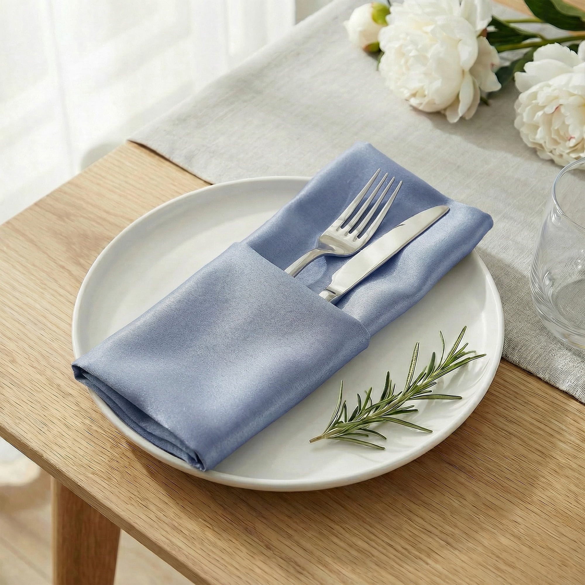 Unique Bargains 12Pcs Polyester Reusable Cloth Napkins Gray 18x18inch