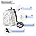 thumbnail image 4 of Rateoe Hand Drawn Rabbit Pattern Canvas College Laptop Backpack,Travel Daypack,Durable Rucksack Travel Notebook Bag School Backpack Book Bag for Men Women-Medium, 4 of 7