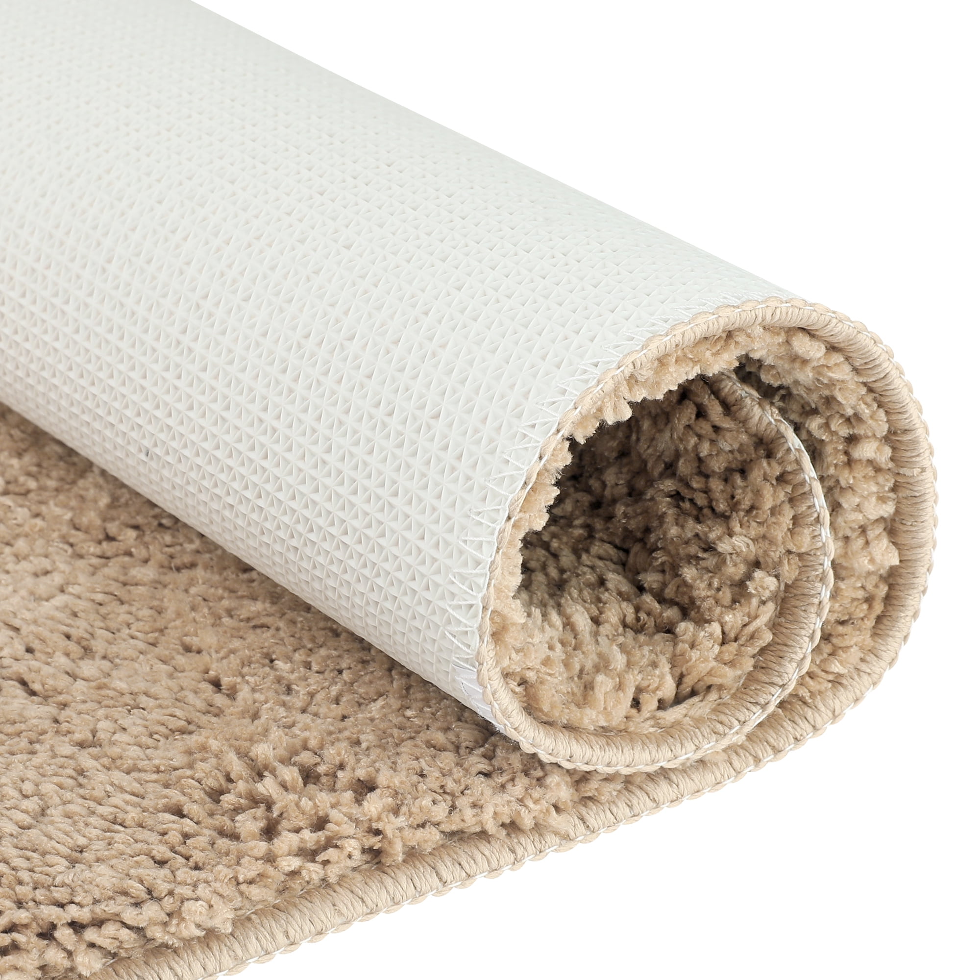 REGALWOVEN Soft Plush Bath Mats Non Slip Shaggy Bath Rug for Bathroom, Khaki 16" x 24"