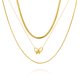 thumbnail image 1 of Juego de Collar con Capas de 3 Pzas JeenMata con Dijes de Corazón Chapado en Oro Amarillo, 1 of 5