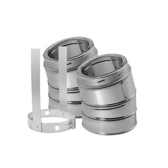 M & G Duravent 6DT-E15K 6 Inch Dura-Vent Duratech Galvalume 15 Deg Elbow Kit