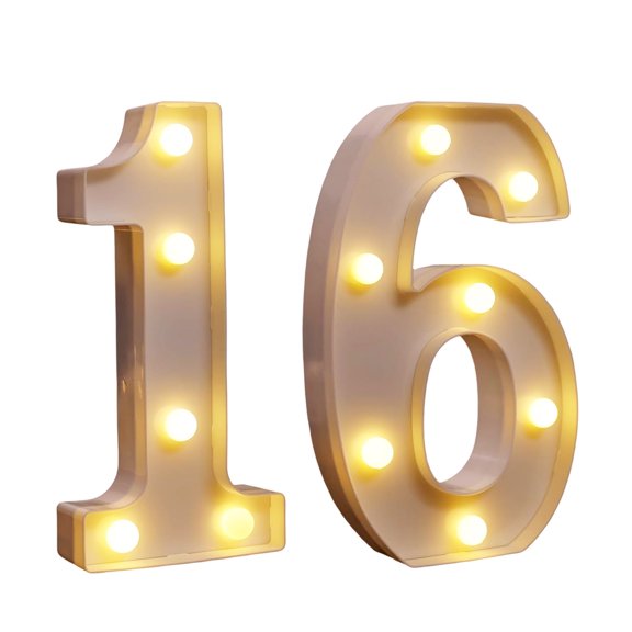 Birthday Decorations For Her Him, Birthday Centerpieces Table Decorations For Women Men,Light Up Numbers For Party Backdrop Wall Decor For Wedding Anniversary Decorations - 16