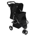 thumbnail image 2 of Foldable Breathable Pet Stroller with Storage Basket, Cup Holder, for Outdoor, Visible Mesh, 2 of 7