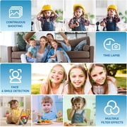 Digital Camera Newest 1080P Digital Camera for Kids with 32GB Card Anti-Shake, Portable Point and Shoot Camera Fill Flash 16X Zoom, Small Camera