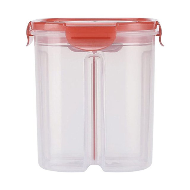 AMERTEER Boîte de Rangement Multi-Grains Séparé Scellé avec Couvercle Tournant de Souble