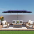 thumbnail image 3 of Mondawe 15ft Double-Sided Solar Patio Umbrella with Base (Included) Large Outdoor Umbrella with Solar Lights, 3 of 10