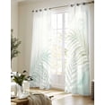 thumbnail image 5 of Summer Botanical Sheer Curtains 84 Inch Length 2 Panels Set for Living Room/Bedroom, Green Tropical Palm Leaves Watercolor Kitchen Curtains Grommet Semi-Sheer Curtains Window Treatments 52"x84"x2, 5 of 7