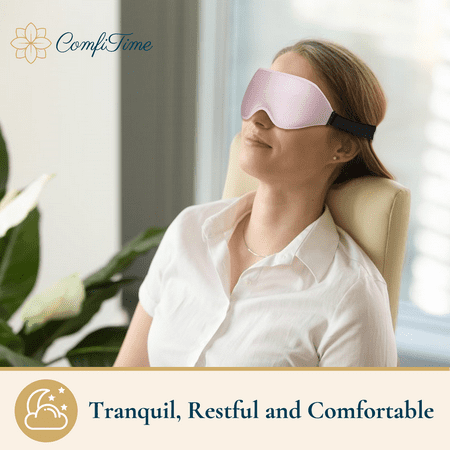 ComfiTime 2Pack Sleep Mask - 100% Blackout Eye Mask for Sleeping, Eye Covers for Men and Women, Contour Blindfold with Nose Baffle, Soft & Lightweight, Latex-Free