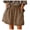 Brown, variant on Vedolay Women's Casual Shorts Womens Shorts Elastic Waist Wide Leg Shorts with Pockets & Belts,Blue 3XL