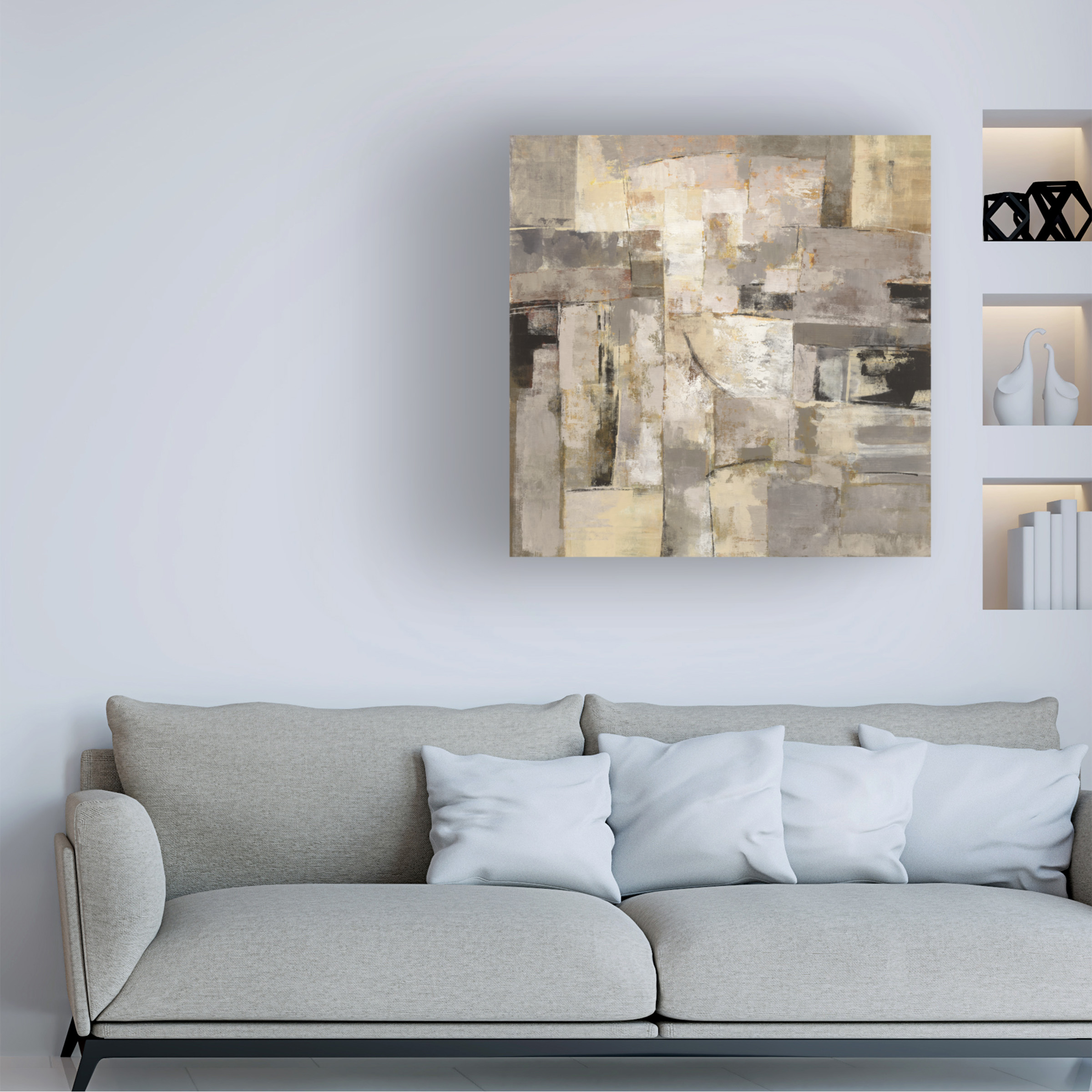 Trademark Fine Art 'Walking Down the Street Neutral' Canvas Art by Silvia Vassileva
