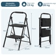 thumbnail image 2 of Escalera plegable Costway 2 peldaños metal Portátil antideslizante 265 KG 47 x 39 x 71 cm, 2 of 9
