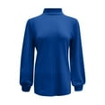 thumbnail image 5 of TAIAOJING Womens Long Sleeve Tops Button Solid Color High Collar Balloon Sleeve Loose Casual Sweater Knit Top, 5 of 5