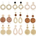 thumbnail image 2 of K-KED Rattan Earrings Hand Woven Plaited Articles for Women Rattan Ball Disc Earrings-E2002-4, 2 of 9