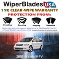 thumbnail image 2 of 2005 Mazda MPV Beam Wiper Blades Wipers w/1yr Warranty (Set of 2) (WiperBladesUSA), 2 of 5