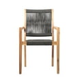 thumbnail image 6 of Madsen Outdoor Eucalyptus Wood and Charcoal Rope Dining Chairs with Gray Teak Finish - Set of 2, 6 of 7