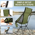 thumbnail image 2 of TOPCHANCES Ultralight High Back Folding Camping Chairs with Armrest, Upgrade Aluminum Alloy Bracket, Portable Lightweight Outdoors Camping Chair with Carry Bag, 1 Pack, 2 of 7