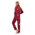 thumbnail image 4 of VICMETAL Women's Pajama Sets 100% Cotton Flannel Ladies PJs Button Front Top Drawstring Bottoms F Red Plaid L, 4 of 6