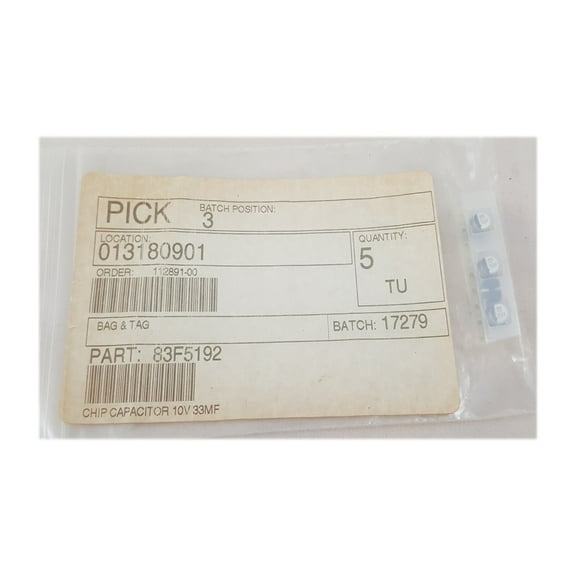 VCR Replacement Chip Capacitor 10V 33MF Part No. 83F5192