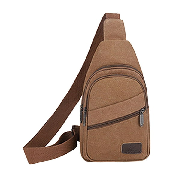 Jierger Men's New Casual Solid Color Simple One Shoulder Messenger Bag for Men Women Sling Backpack Hiking Daypack Multipurpose Cross Body Chest Bag