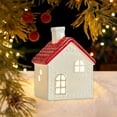 thumbnail image 5 of Christmas Village House Red Roof LED Lighted Village Set Mini Christmas Tree Ceramic House Winter Accessories Ornament for Xmas Desktop Decor, 5 of 6