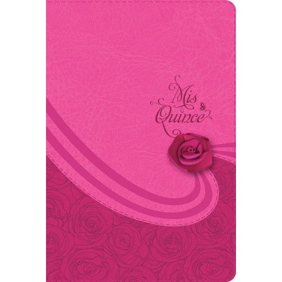 RVR 1960 Biblia Mis Quince, cóctel de frambuesa con aplique símil piel (Hardcover)