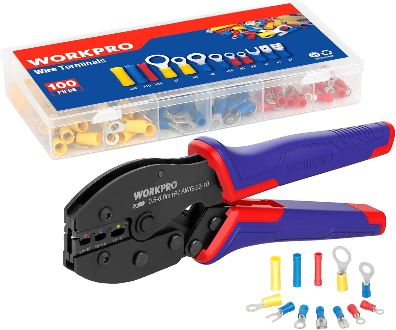 101 Electrical Electricians Crimper Tool Kit Terminal Set Crimping Wire Cutter 