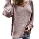 thumbnail image 1 of Sonducket Suéter de manga larga con cuello para mujer y adolescente, camisa de punto básica cálida para mujer, ropa de moda, accesorios Prendas para la parte del cuerpo S Rosa, 1 of 6