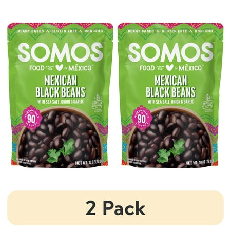 (2 pack) SOMOS Mexican Black Beans, 10 oz Pouch