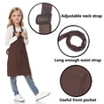 thumbnail image 3 of TOPTIE Kids Aprons with Pocket & Adjustable Strap, Child Chef Bib Apron for Kitchen Cooking Baking Painting-Coffee-XXL, 3 of 8
